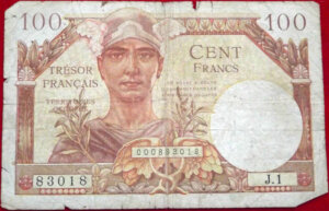 100 francs Trésor Français type 1947