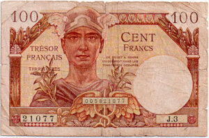 100 francs Trésor Français type 1947