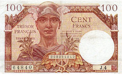 100 francs Trésor Français type 1947