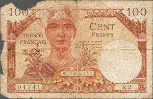 100 francs Trésor Français type 1947