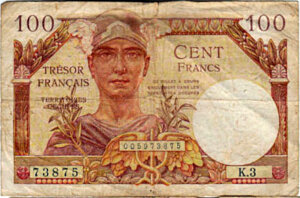 100 francs Trésor Français type 1947