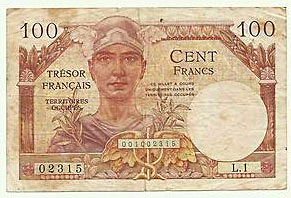 100 francs Trésor Français type 1947