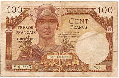 100 francs Trésor Français type 1947