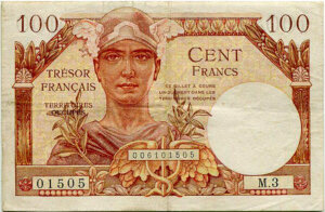 100 francs Trésor Français type 1947