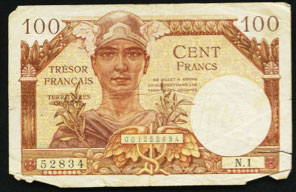 100 francs Trésor Français type 1947