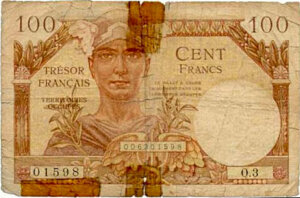 100 francs Trésor Français type 1947