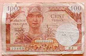 100 francs Trésor Français type 1947