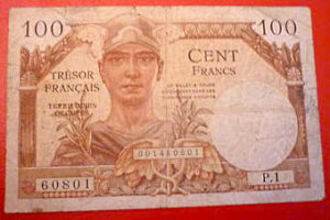 100 francs Trésor Français type 1947