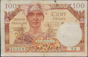 100 francs Trésor Français type 1947