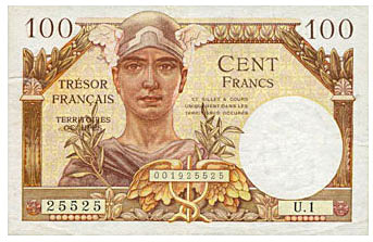 100 francs Trésor Français type 1947