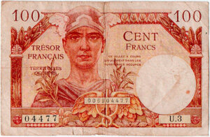 100 francs Trésor Français type 1947