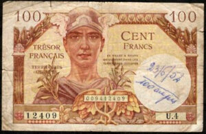 100 francs Trésor Français type 1947