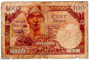 100 francs Trésor Français type 1947