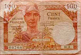 100 francs Trésor Français type 1947