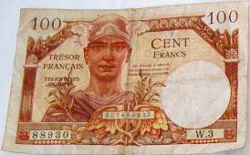 100 francs Trésor Français type 1947