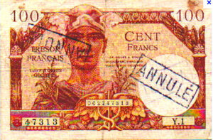 100 francs Trésor Français type 1947