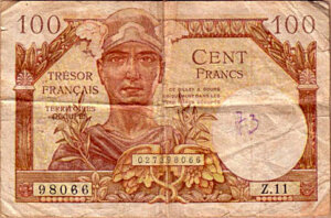 100 francs Trésor Français type 1947