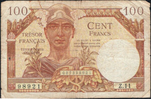 100 francs Trésor Français type 1947