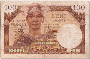 100 francs Trésor Français type 1947