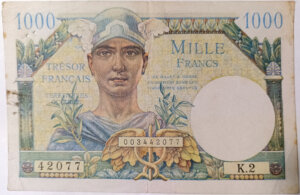 1000 francs Trésor Français type 1947