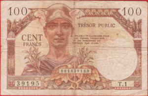 100 francs Trésor Public type 1955