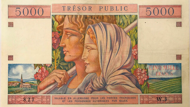 5000 francs Trésor Public type 1955