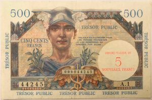 5NF sur 500 francs Trésor Public type 1960