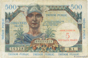 5NF sur 500 francs Trésor Public type 1960