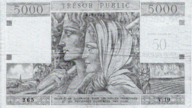 50NF sur 5000 francs Trésor Public type 1960