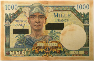 1000 francs Suez type 1956