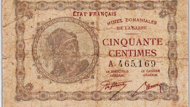 50 centimes Mines domaniales de la Sarre type 1920