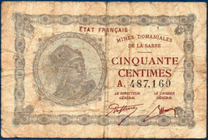 50 centimes Mines domaniales de la Sarre type 1920