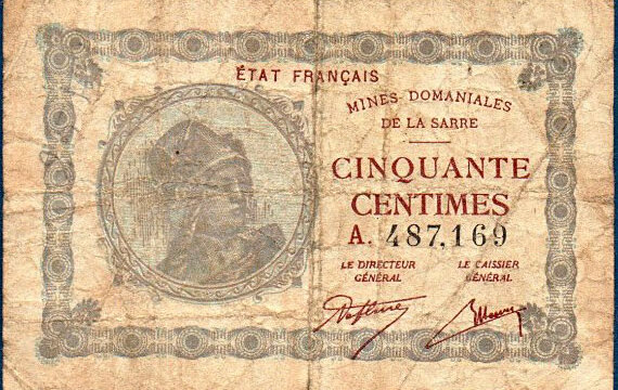 50 centimes Mines domaniales de la Sarre type 1920