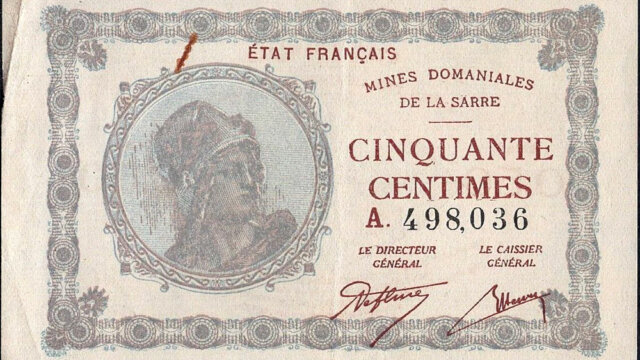 50 centimes Mines domaniales de la Sarre type 1920