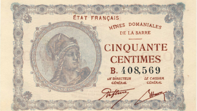 50 centimes Mines domaniales de la Sarre type 1920