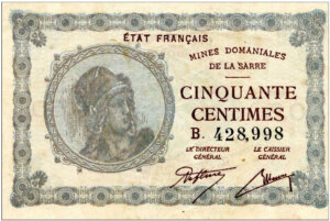 50 centimes Mines domaniales de la Sarre type 1920