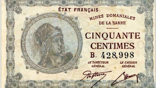 50 centimes Mines domaniales de la Sarre type 1920