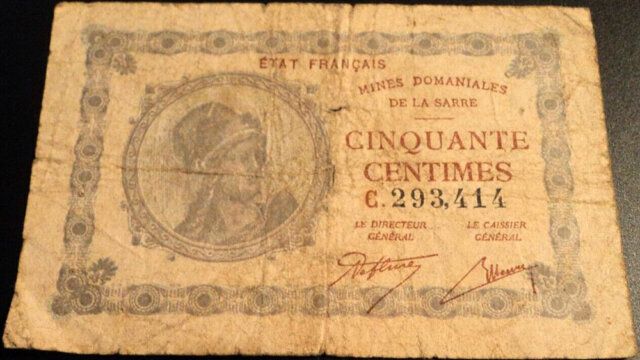 50 centimes Mines domaniales de la Sarre type 1920