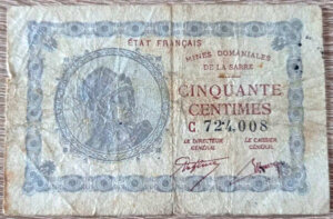 50 centimes Mines domaniales de la Sarre type 1920