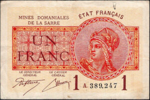 1 franc Mines domaniales de la Sarre type 1920