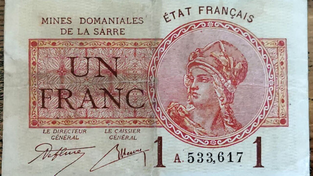 1 franc Mines domaniales de la Sarre type 1920