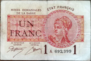 1 franc Mines domaniales de la Sarre type 1920