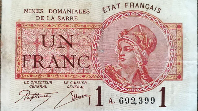 1 franc Mines domaniales de la Sarre type 1920