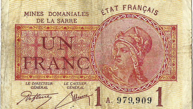 1 franc Mines domaniales de la Sarre type 1920