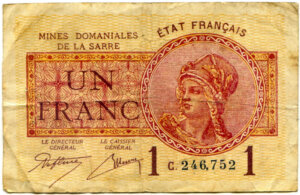 1 franc Mines domaniales de la Sarre type 1920