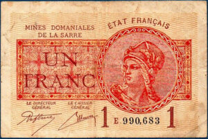 1 franc Mines domaniales de la Sarre type 1920