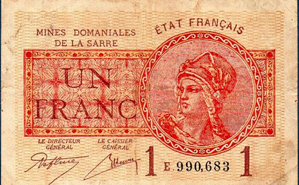 1 franc Mines domaniales de la Sarre type 1920