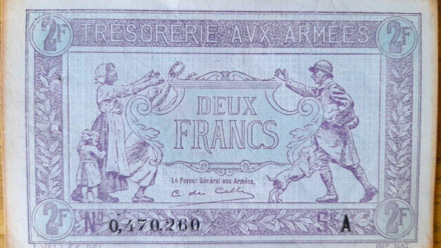 2 francs Trésorerie aux armées type 1917