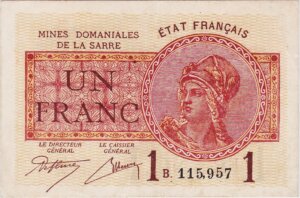 1 franc Mines domaniales de la Sarre type 1920