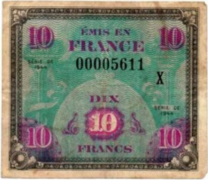 10 francs Drapeau type 1944